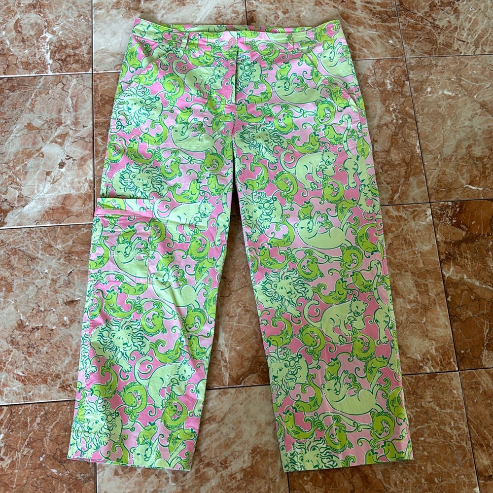 Lilly Pulitzer VTG Fried Catfish cargo pants sz 8